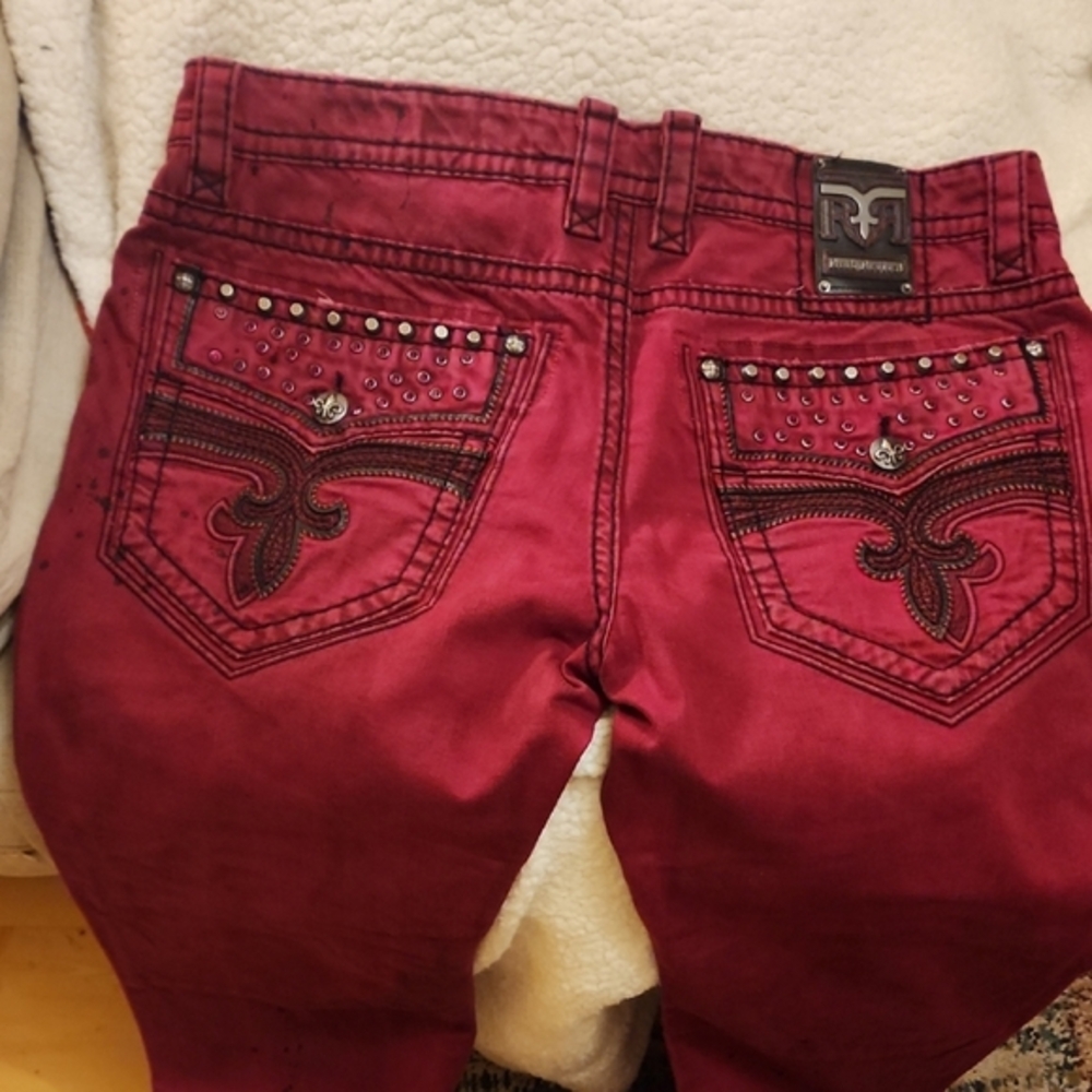 Rock Revival Burgundy          Barrett Biker Stretch JeanRock Revival